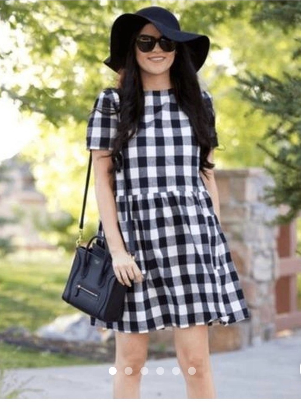 Rachel Parcell Black and White Gingham Mini Dress